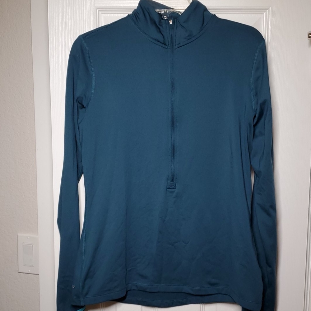 Teal Nike Dri-Fit 3/4 Zip Sweater
